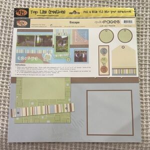 "Escape" Scrapbook Quick-Pages Kit - Green and Blue
